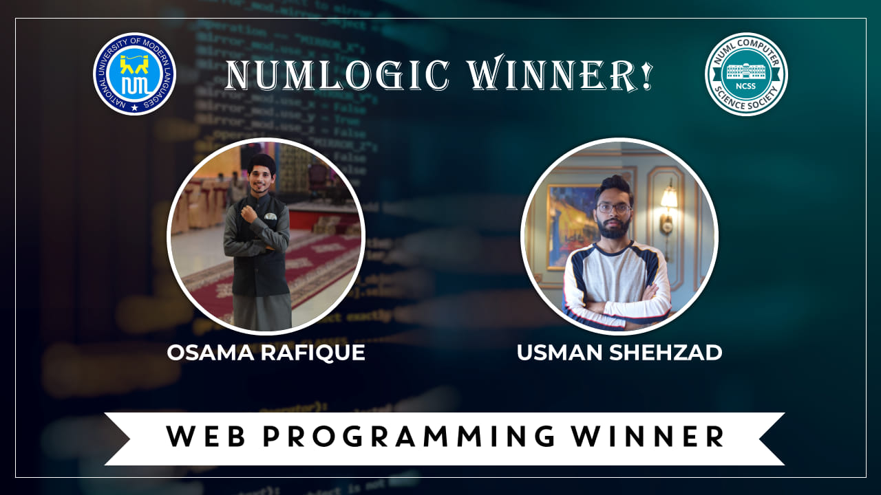 Winners of 'Web Programming' for NUMLogic 2019