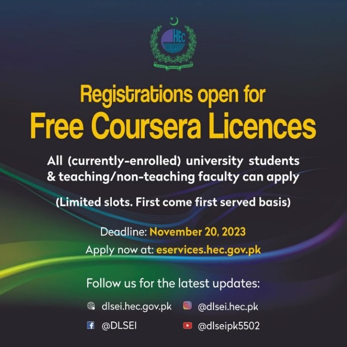 Registrations open - Free Coursera Licences