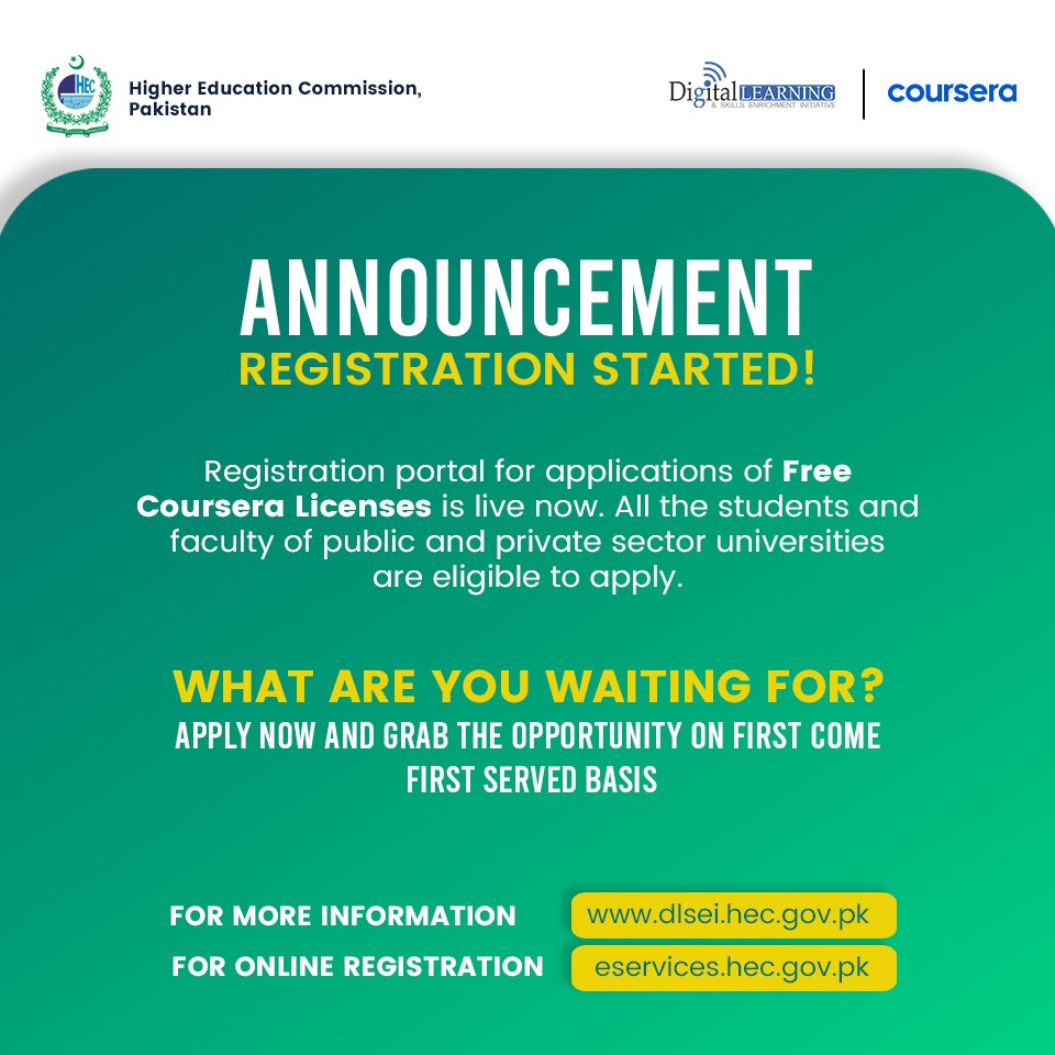 FREE COURSERA LICENSE - Registration Portal is LIVE