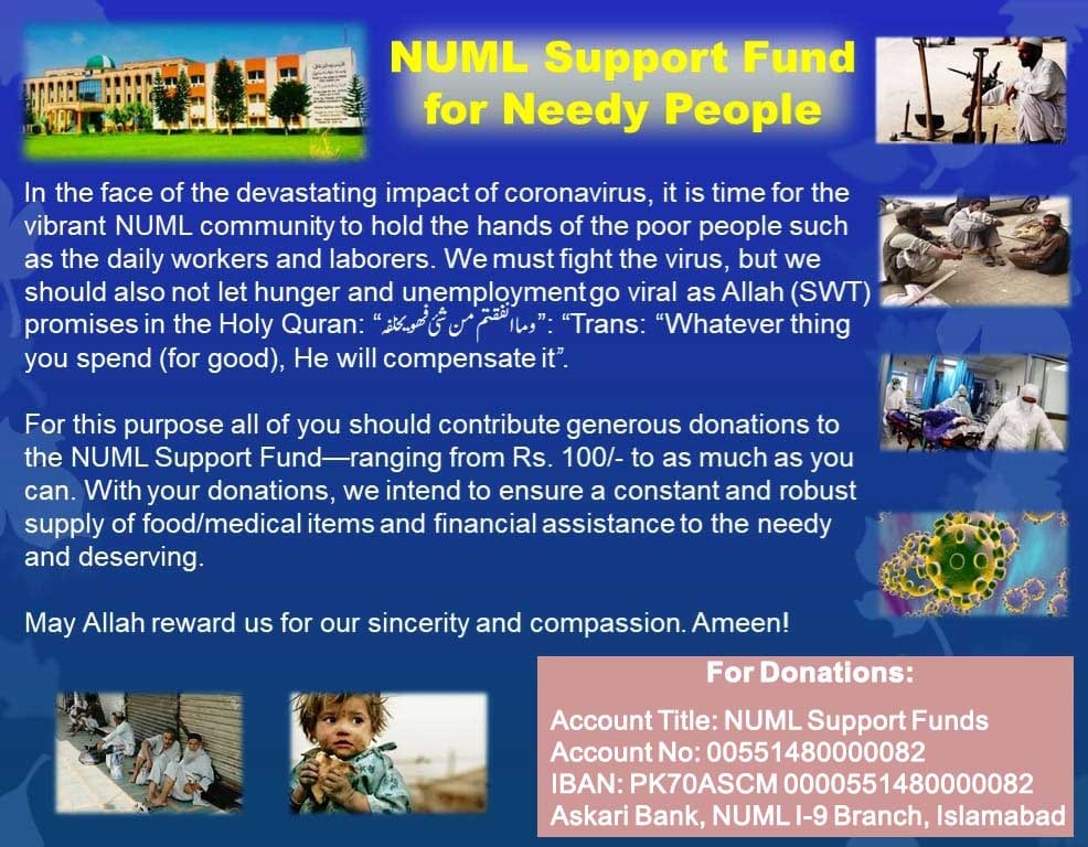 NUML Support Fund For Needy People