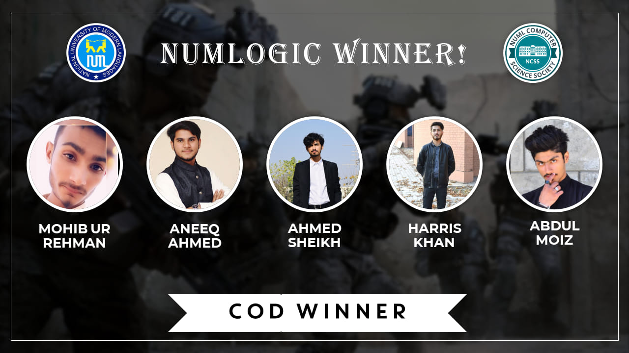 COD Winners for NUMLogic 2019