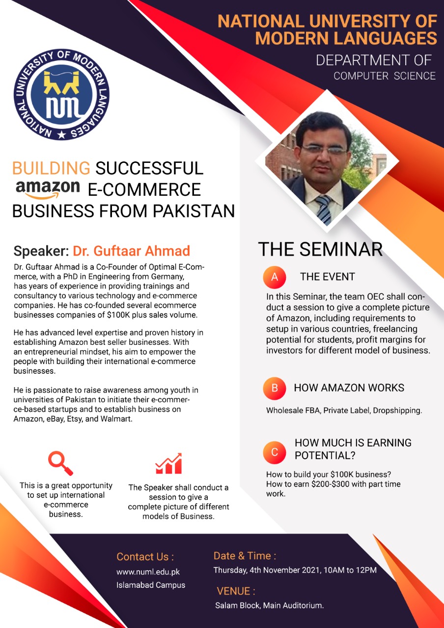 Building Successful Amazon E-Commerce Business From Pakistan - Seminar