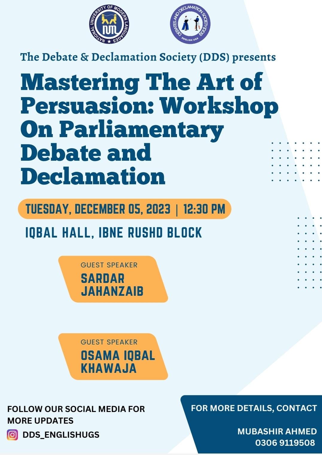 Mastering The Art of Persuasion: Workshop On Parliamentary Debate and Declamation